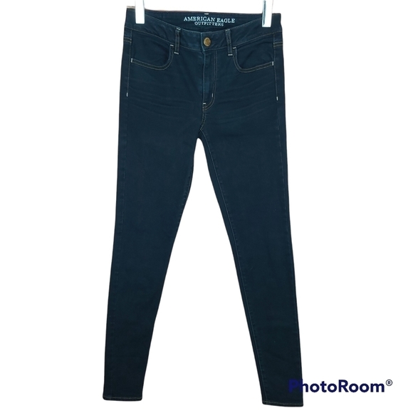📣2/40$📣 AMERICAN EAGLE Super Stretch Jegging dark wash jeans - Picture 1 of 7